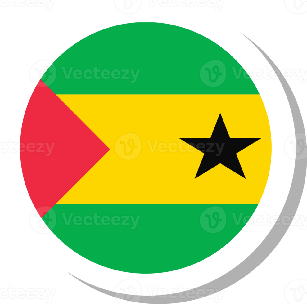 Sao Tome and Principe flag circle shape, flag icon. png