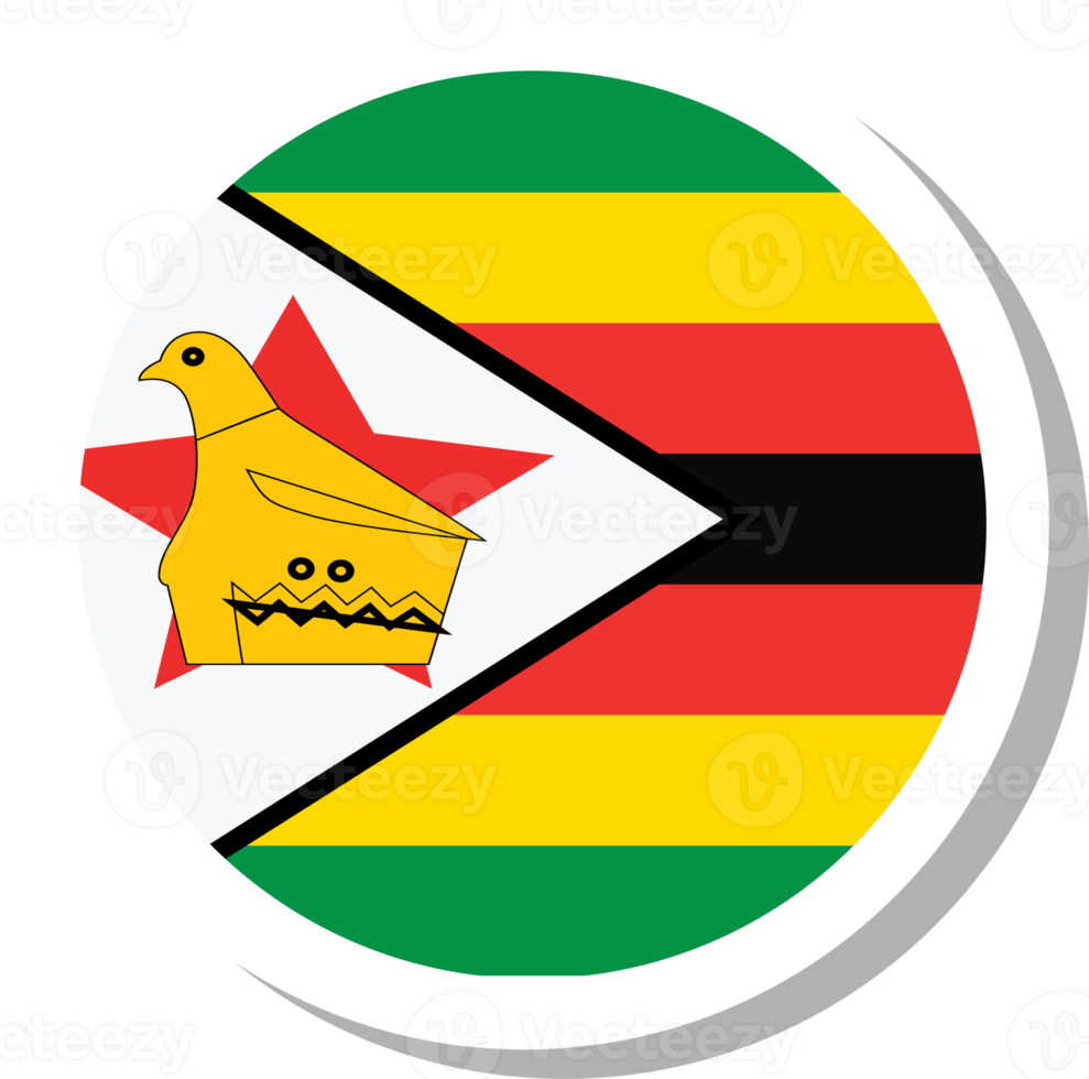 Zimbabwe flag circle shape, flag icon. png