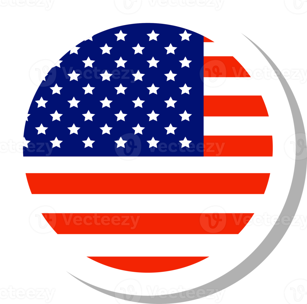 USA flag circle shape, flag icon. png