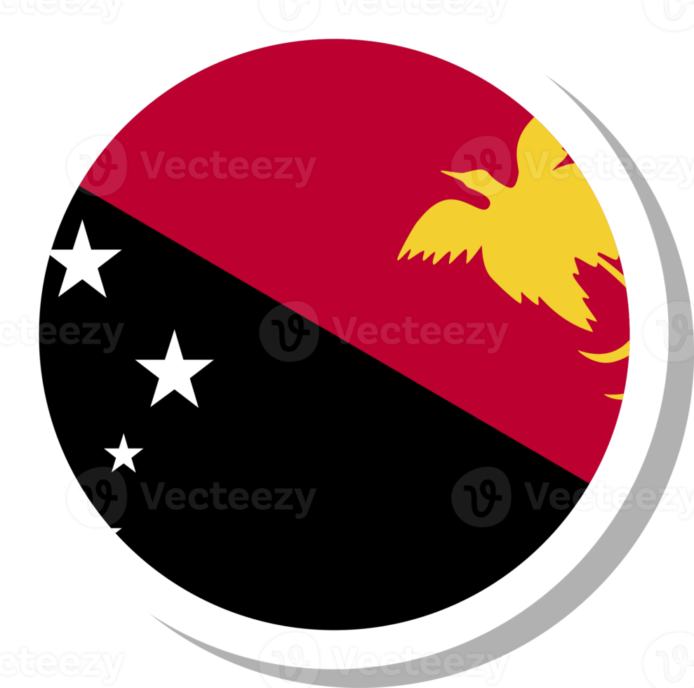 Papua New Guinea flag circle shape, flag icon. png