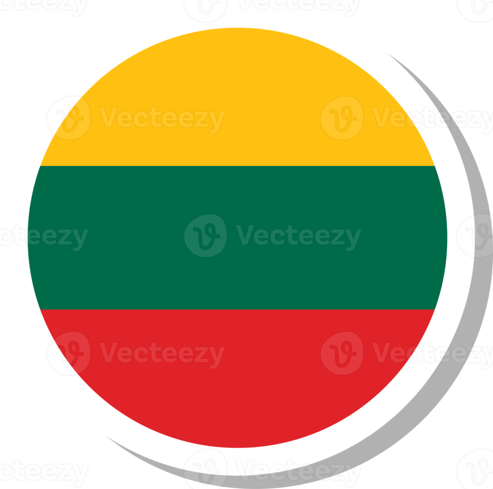 Lithuania flag circle shape, flag icon. png