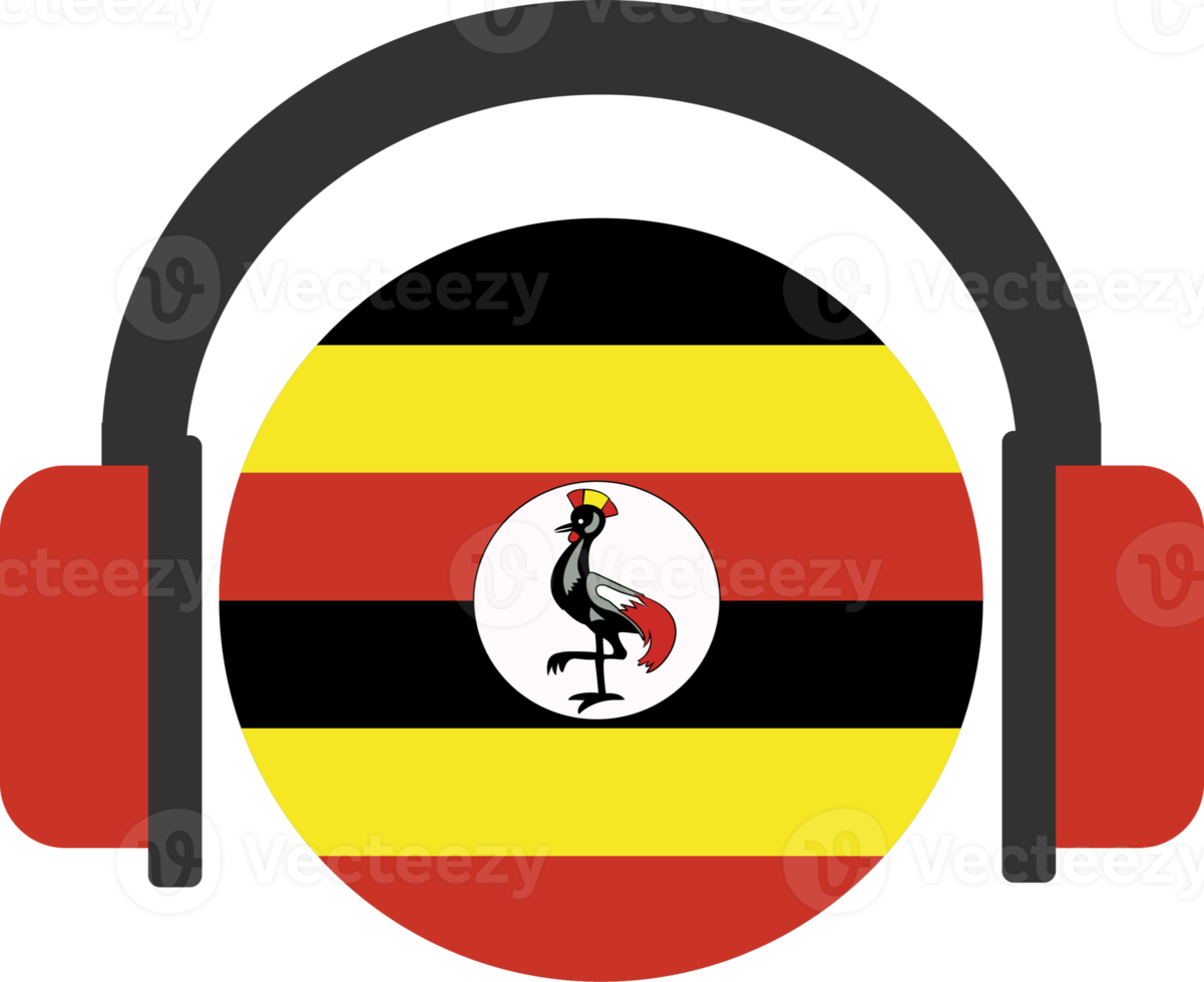 Uganda-Kopfhörer-Flagge. png