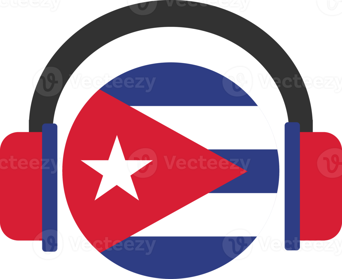 bandeira de fone de ouvido de cuba. png