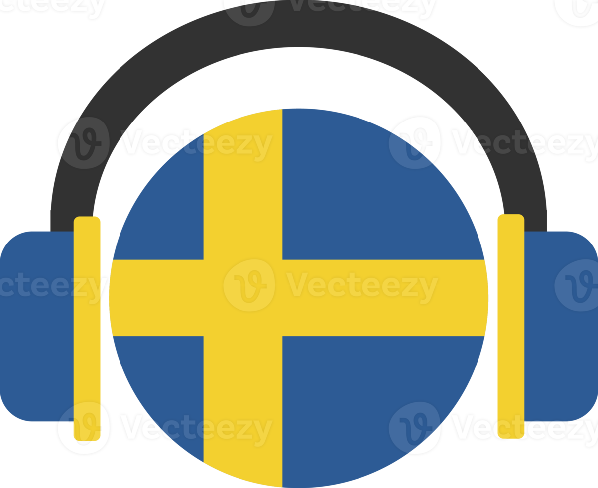 Sweden headphone flag. png
