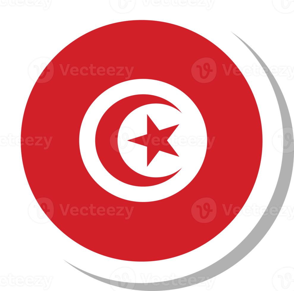 forme de cercle de drapeau tunisien, icône de drapeau. png