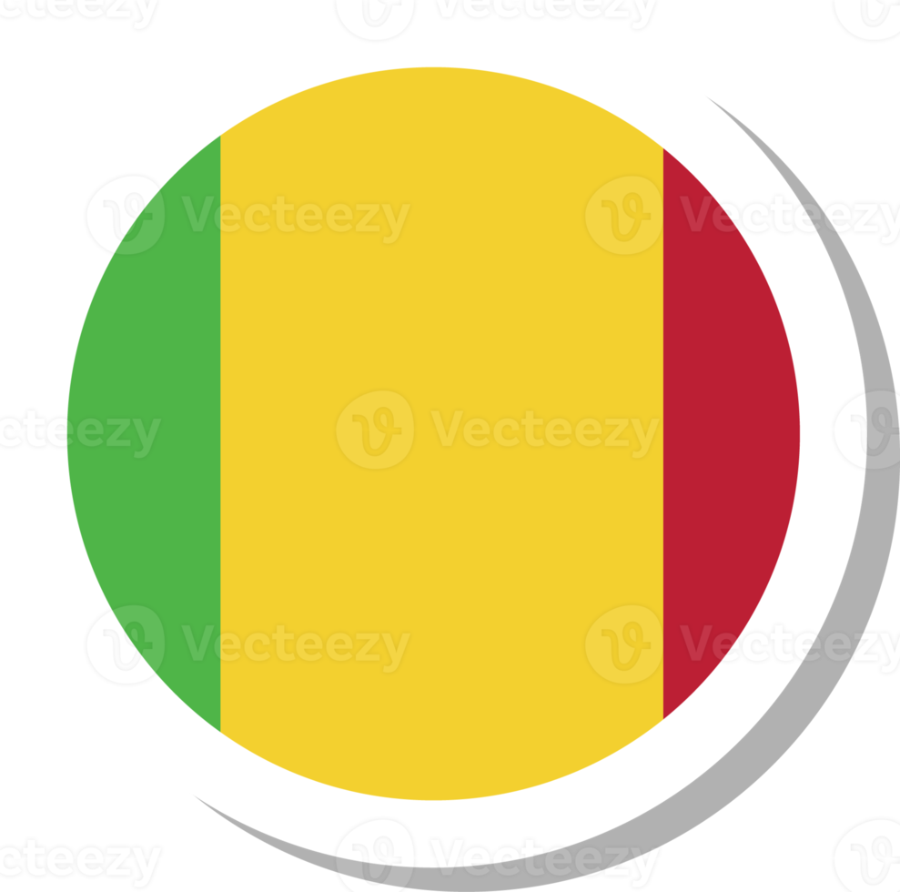 Mali flag circle shape, flag icon. png