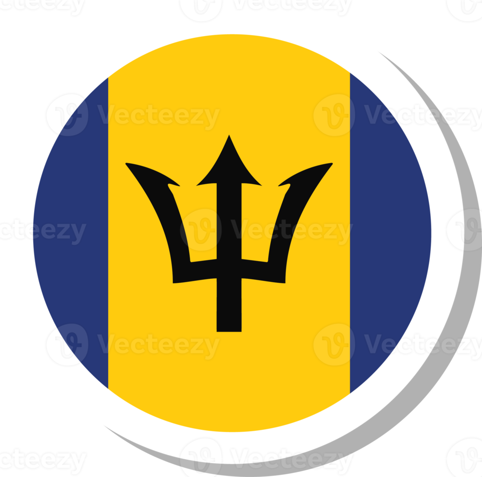 Barbados flag circle shape, flag icon. png
