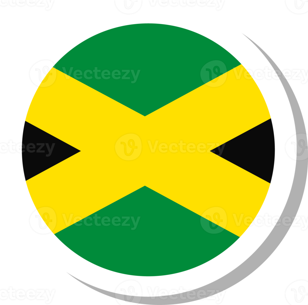 Jamaica flag circle shape, flag icon. 16707734 PNG