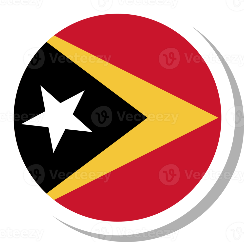 Timor Leste flag circle shape, flag icon. png