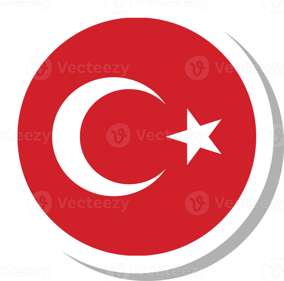 Turkey flag circle shape, flag icon. png