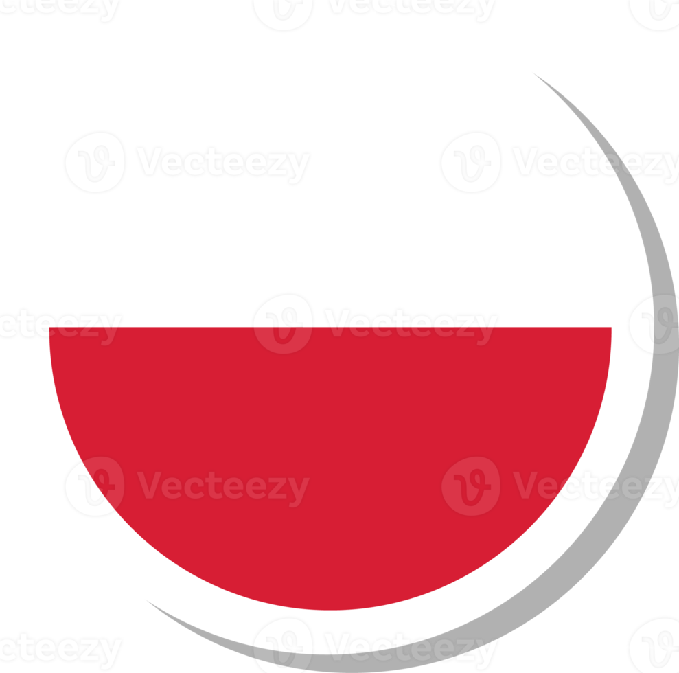 Poland flag circle shape, flag icon. png