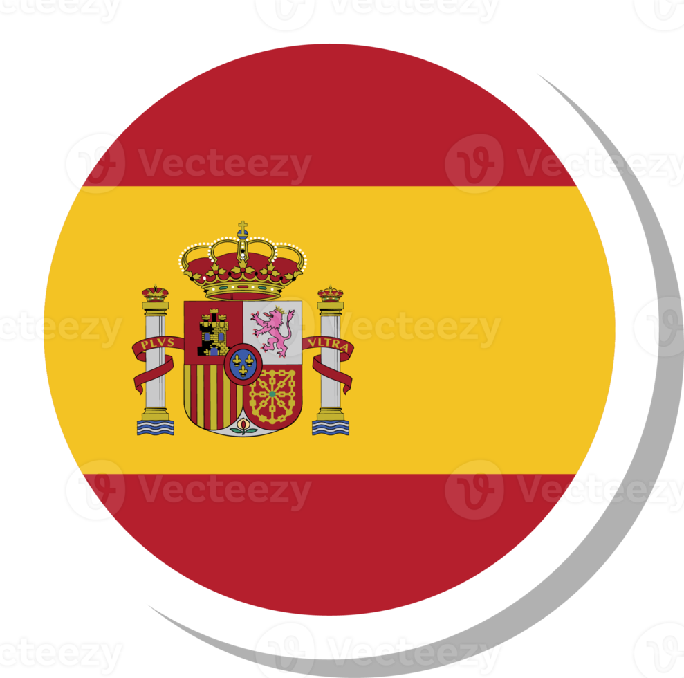 Spain flag circle shape, flag icon. png