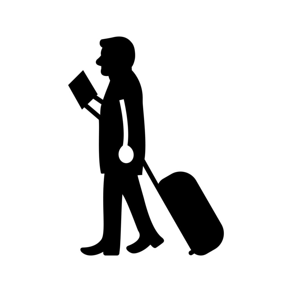 Walking with Luggage Vector Icon