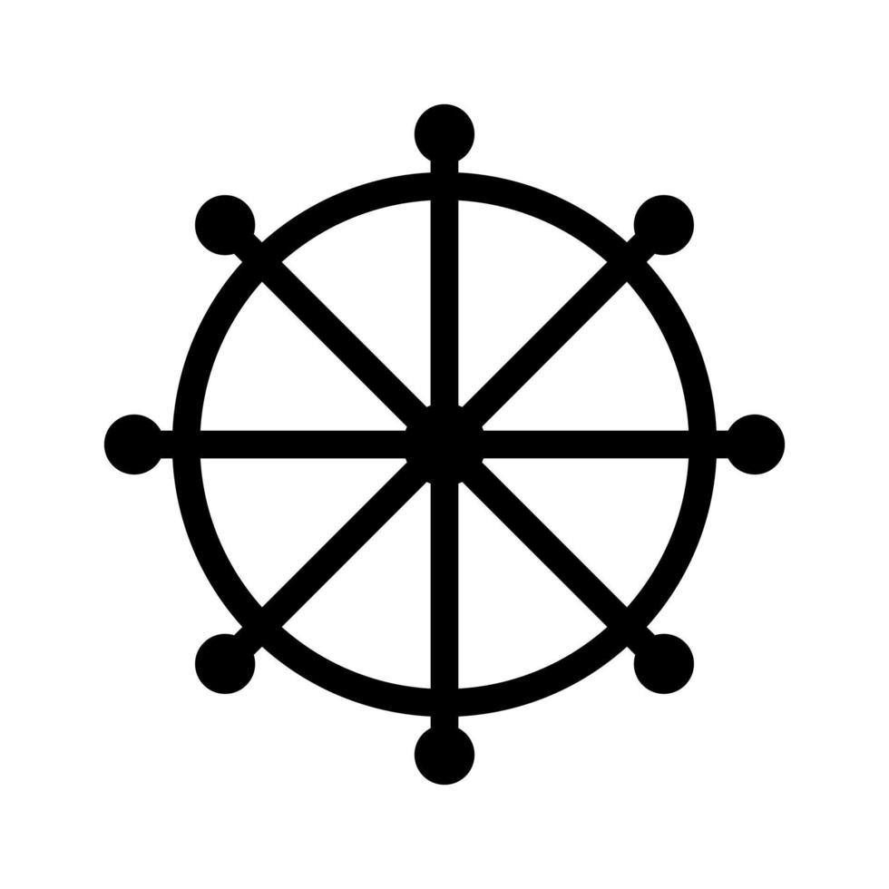 icono de vector de timón de barco