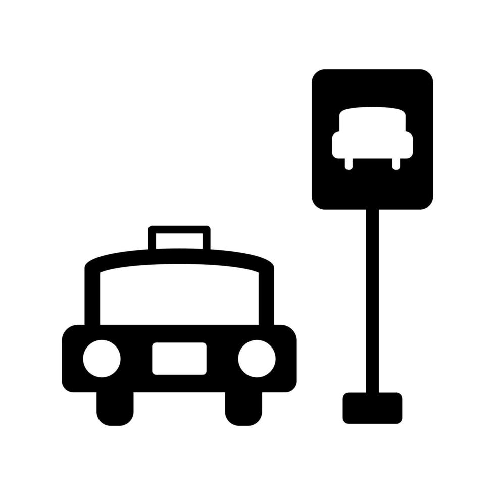 icono de vector de parada de taxi