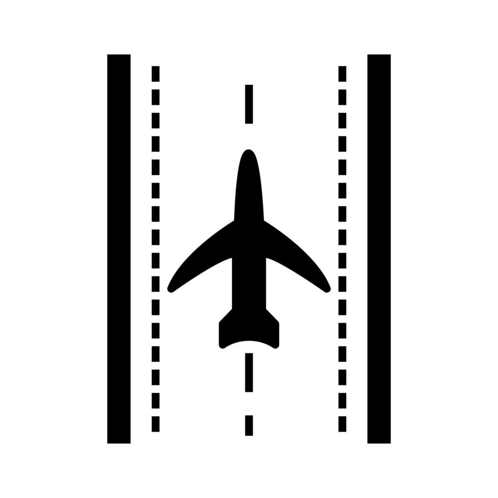 Plane on Runway Vector Icon