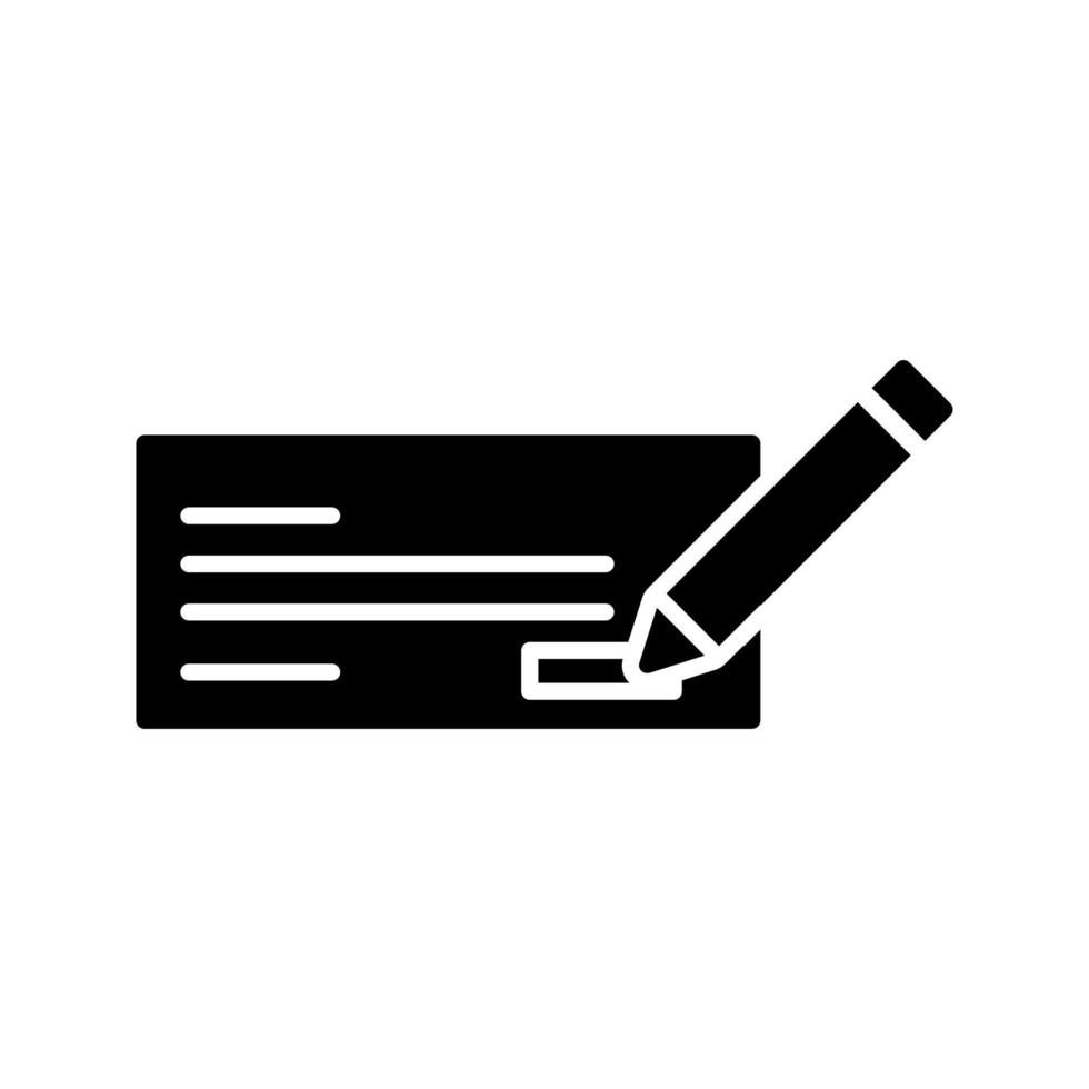 icono de vector de cheque de escritura