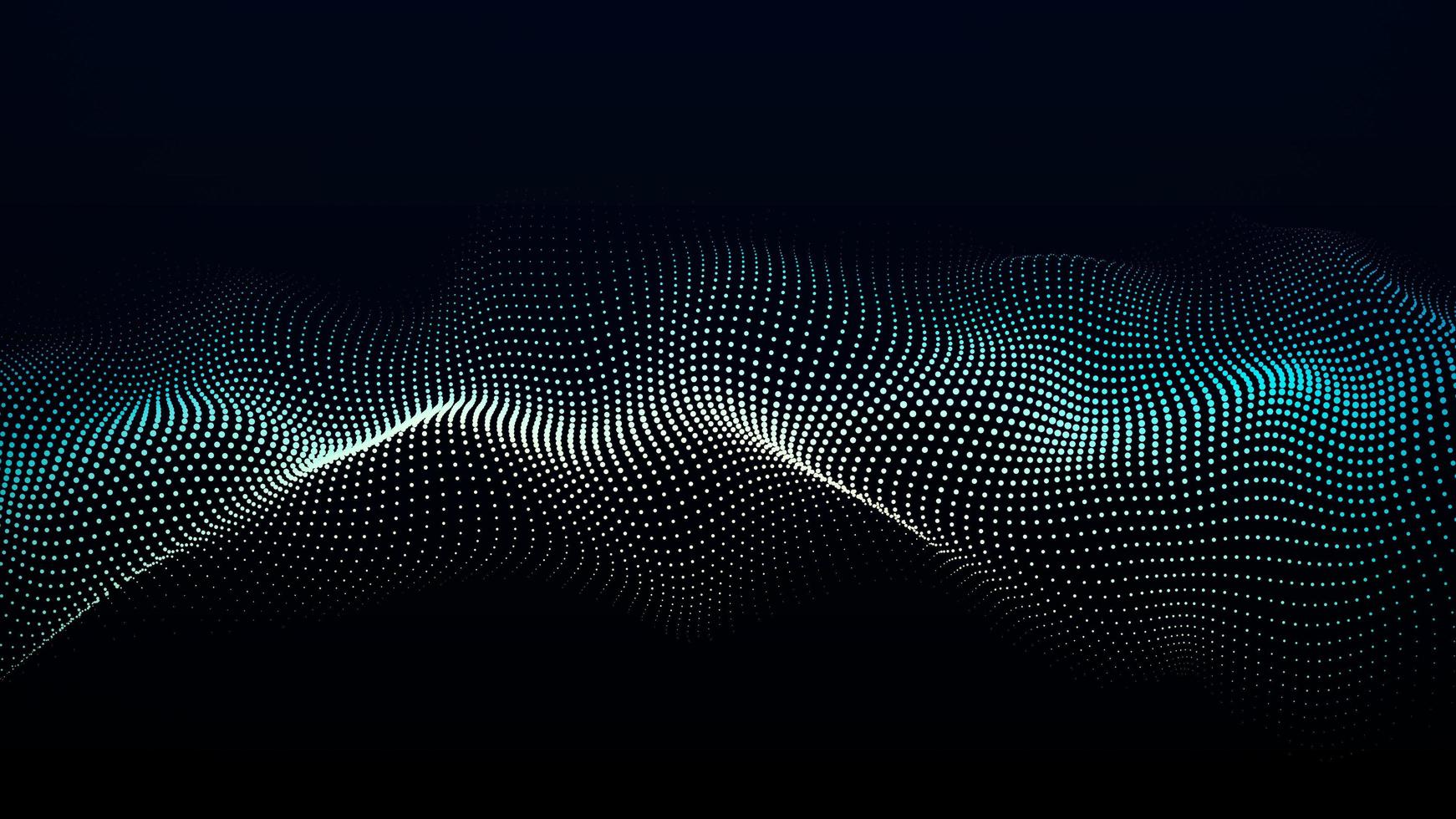 Futuristic blue particle wave. The concept of big data. Network connection. Cybernetics. Abstract dark background. 3d rendering. photo