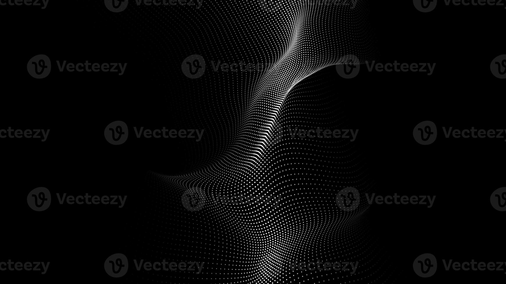A moving digital 3d wave. Futuristic dark background with dynamic white particles. The concept of big data. Cyberspace. 3d rendering photo
