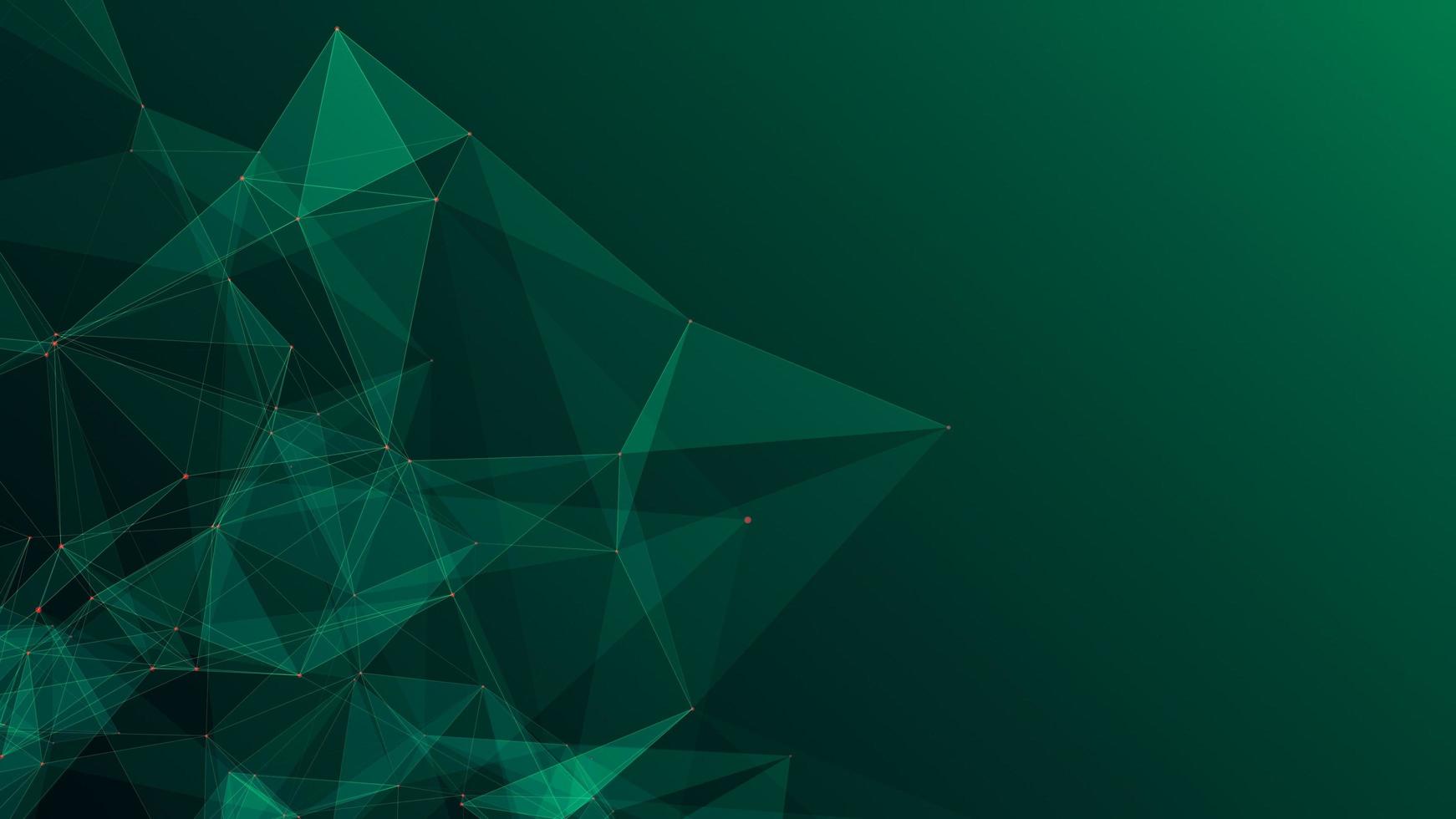 fondo verde abstracto con líneas móviles que transforman triángulos. el concepto de big data, tecnología y ciencia. conexión a la red mundial. representación 3d foto