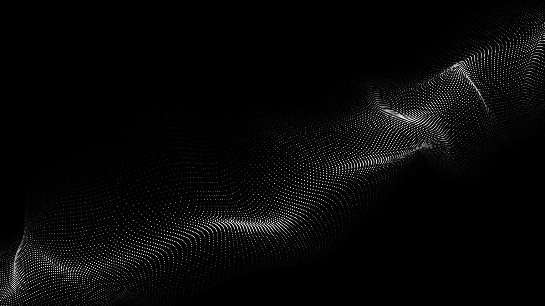 A moving digital 3d wave. Futuristic dark background with dynamic white particles. The concept of big data. Cyberspace. 3d rendering photo