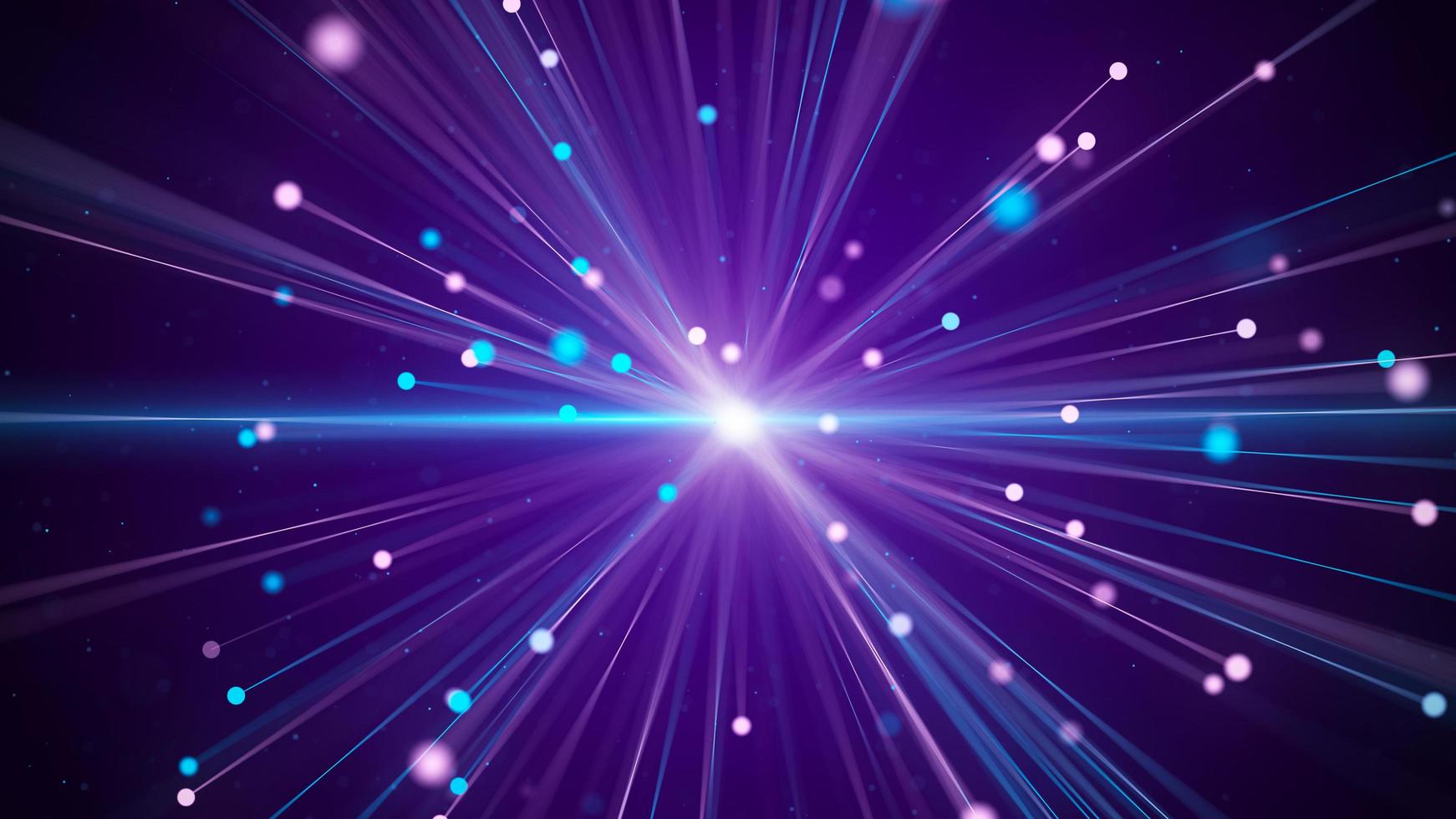 Shining cosmic background. Abstract illustration of flying dots and lines. Images obtained from NASA and the Hubble telescope. 3d rendering. photo