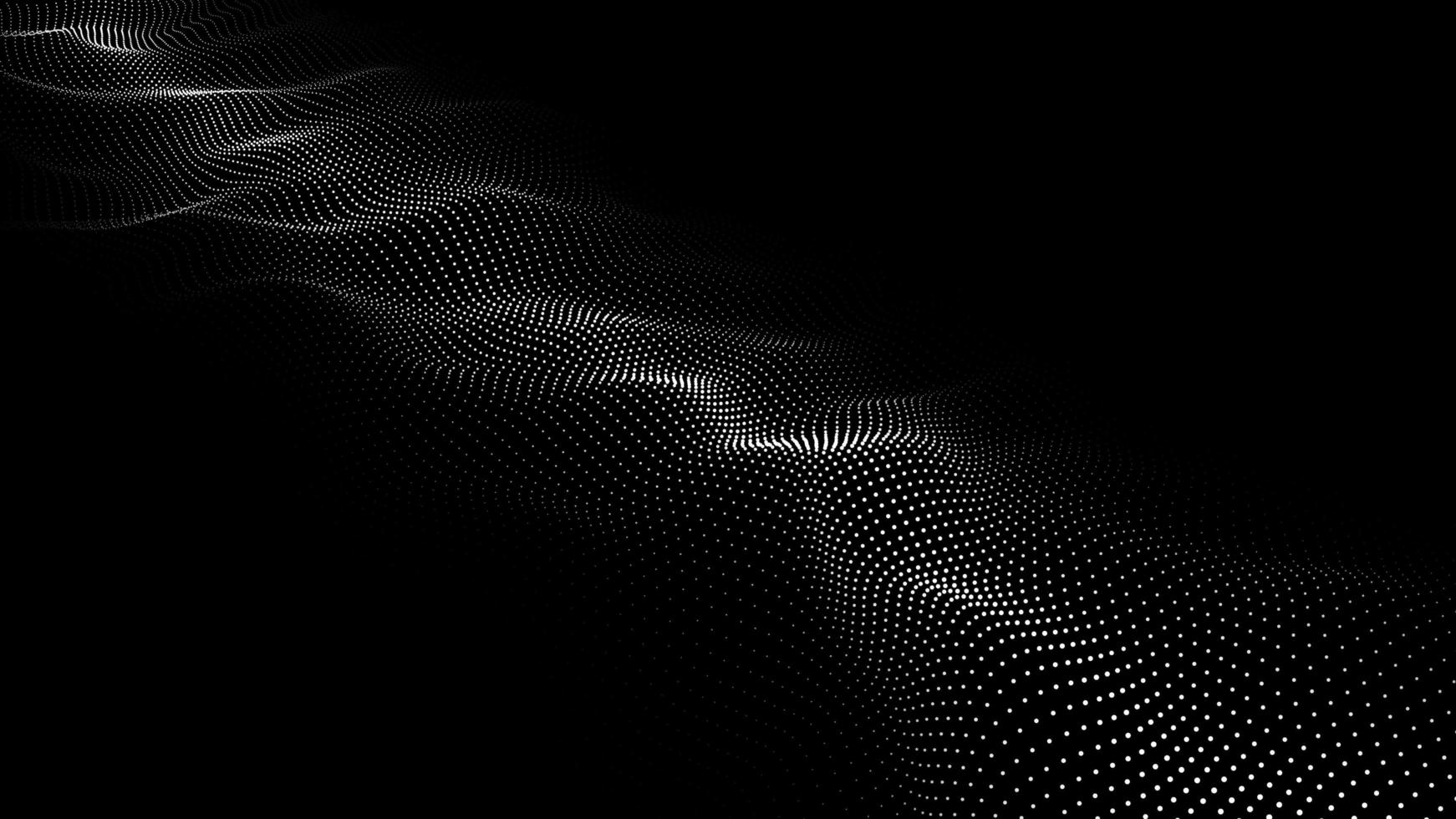 A moving digital 3d wave. Futuristic dark background with dynamic white particles. The concept of big data. Cyberspace. 3d rendering photo