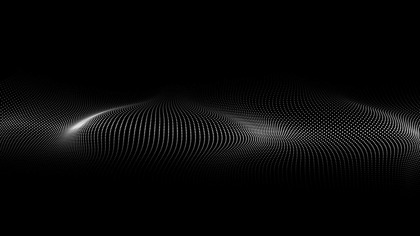 A moving digital 3d wave. Futuristic dark background with dynamic white particles. The concept of big data. Cyberspace. 3d rendering photo