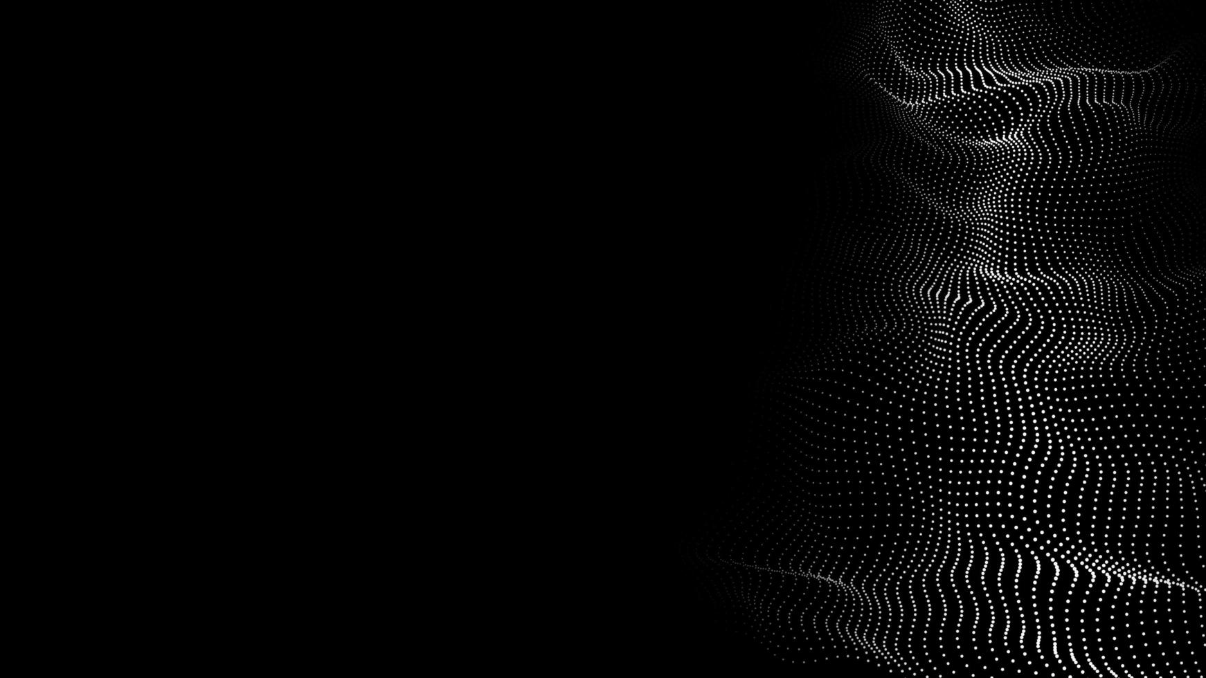 A moving digital 3d wave. Futuristic dark background with dynamic white particles. The concept of big data. Cyberspace. 3d rendering photo