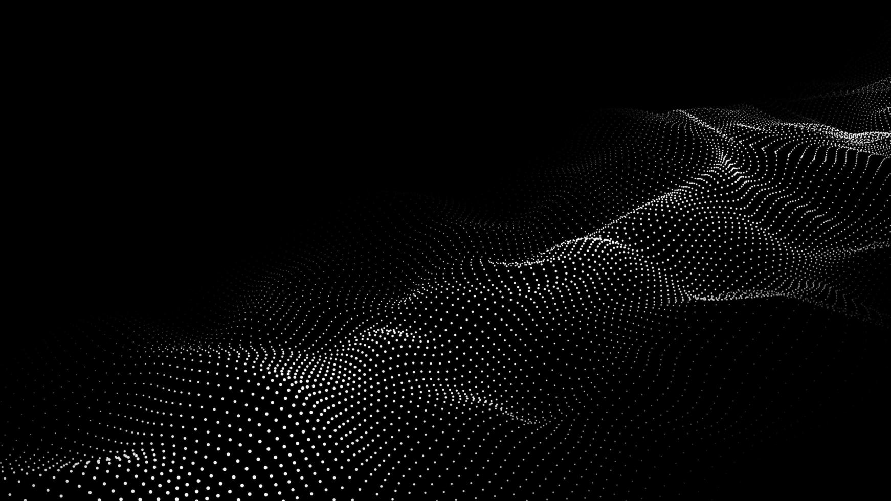 A moving digital 3d wave. Futuristic dark background with dynamic white particles. The concept of big data. Cyberspace. 3d rendering photo