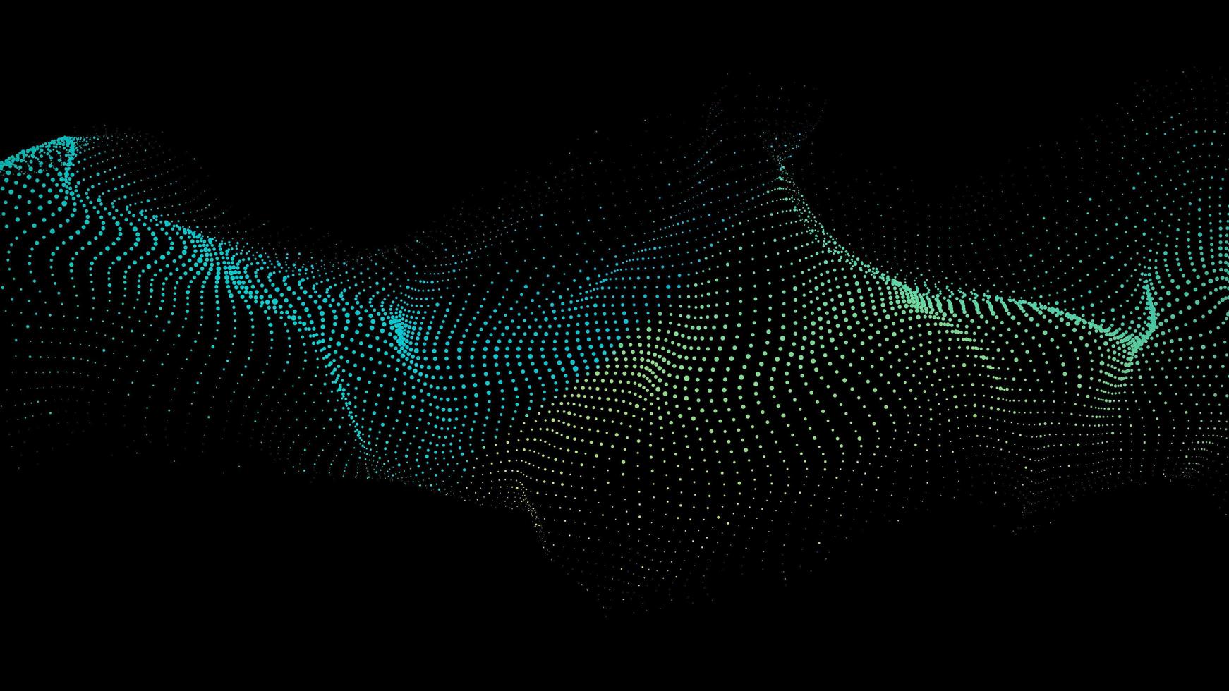 Futuristic two-color wave of particles. The concept of big data. Network connection. Cybernetics. Abstract dark background in the style of the Ukrainian flag. 3d rendering. photo