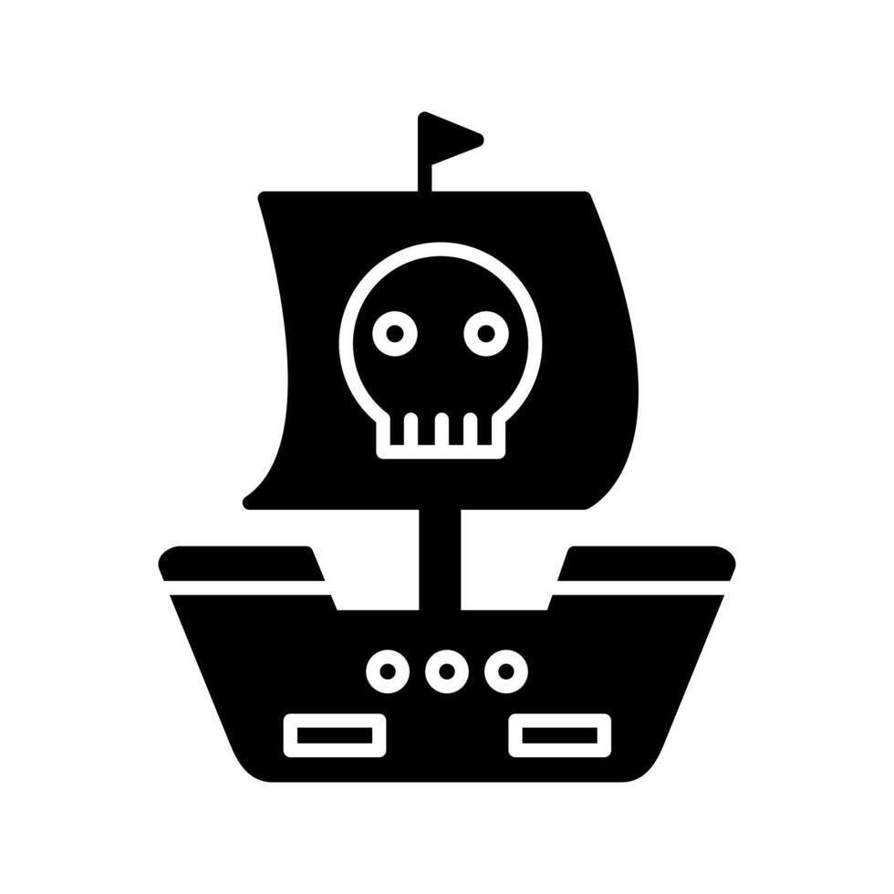 icono de vector de barco pirata