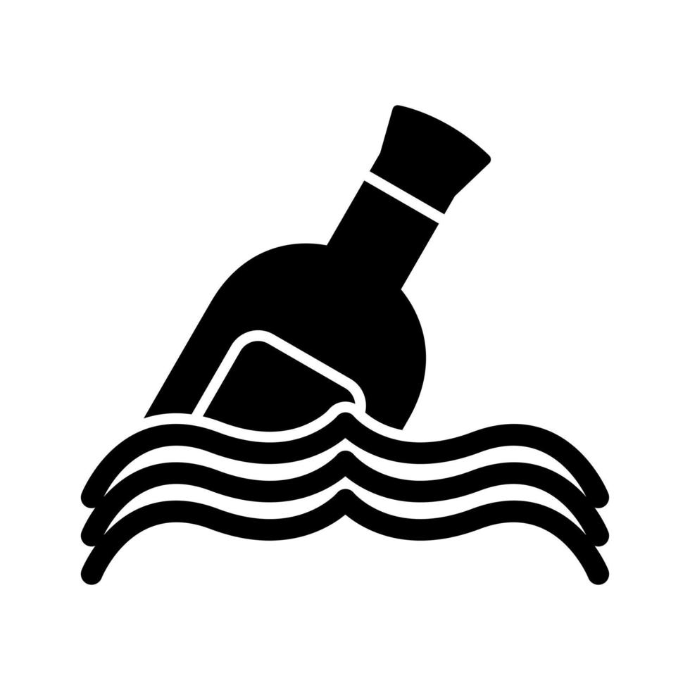 botella en icono de vector de agua