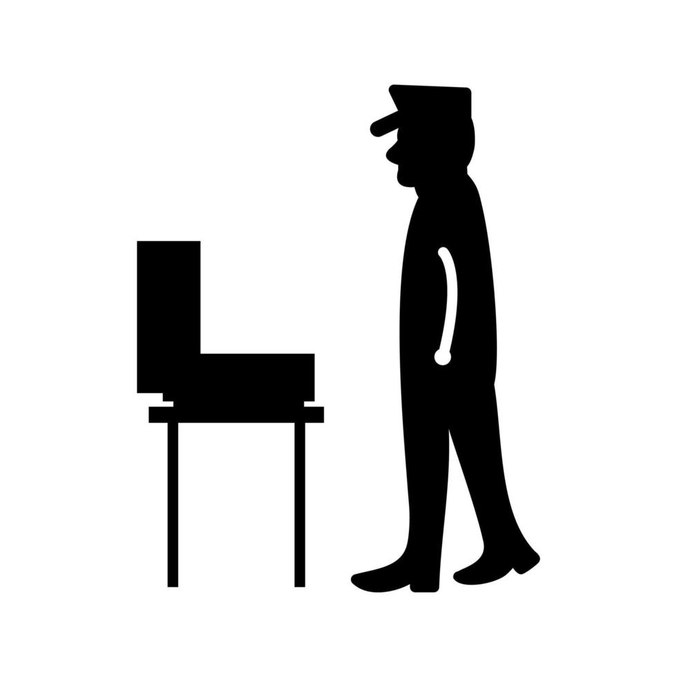 Guard Checking Briefcase Vector Icon