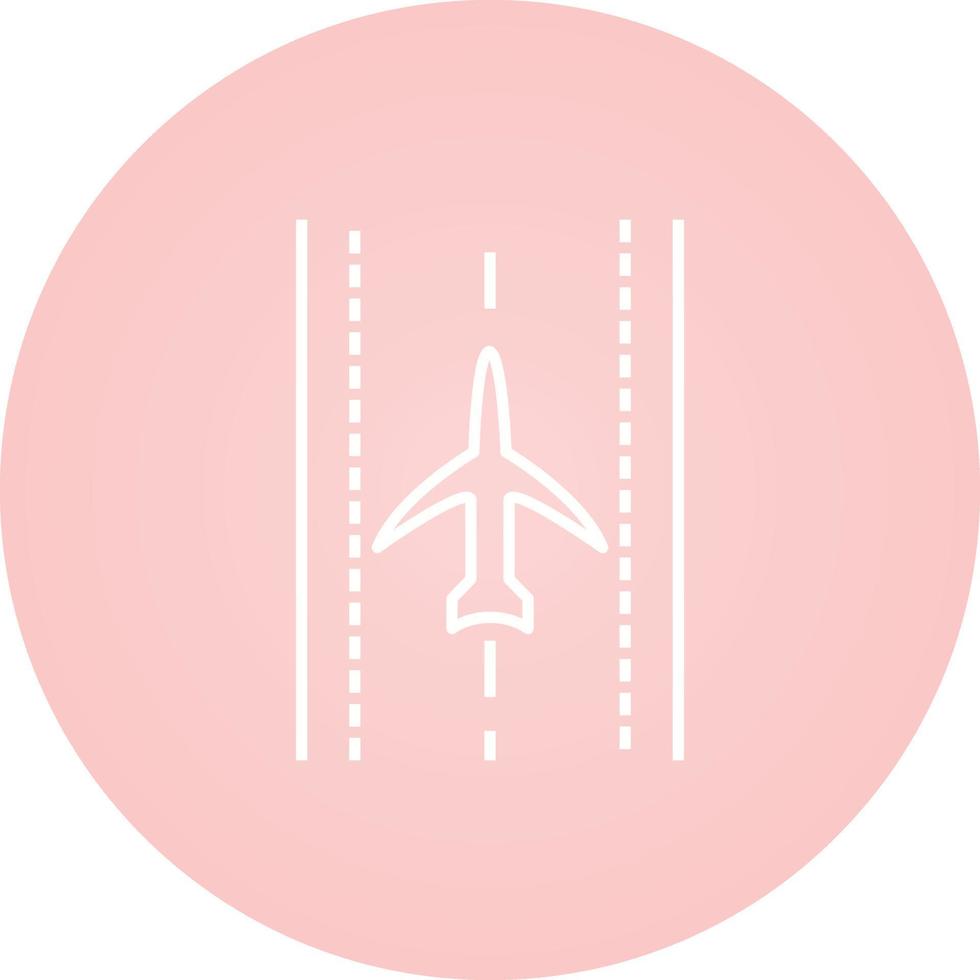 Plane on Runway Vector Icon