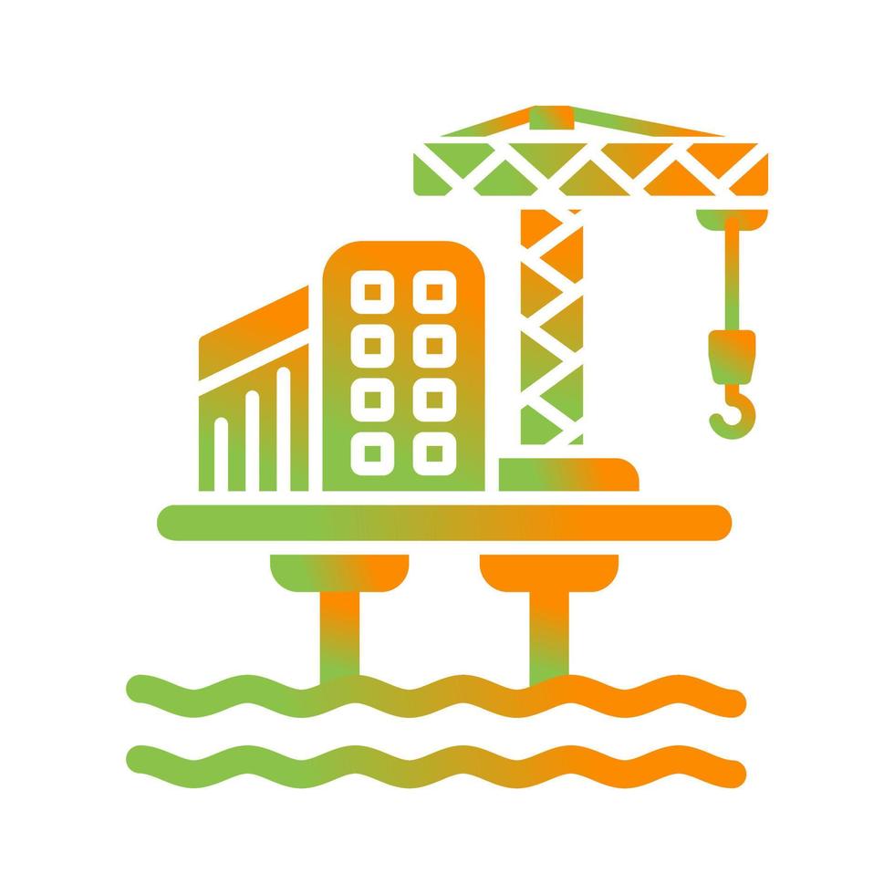 Oil Platform Glyph Gradient Icon vector