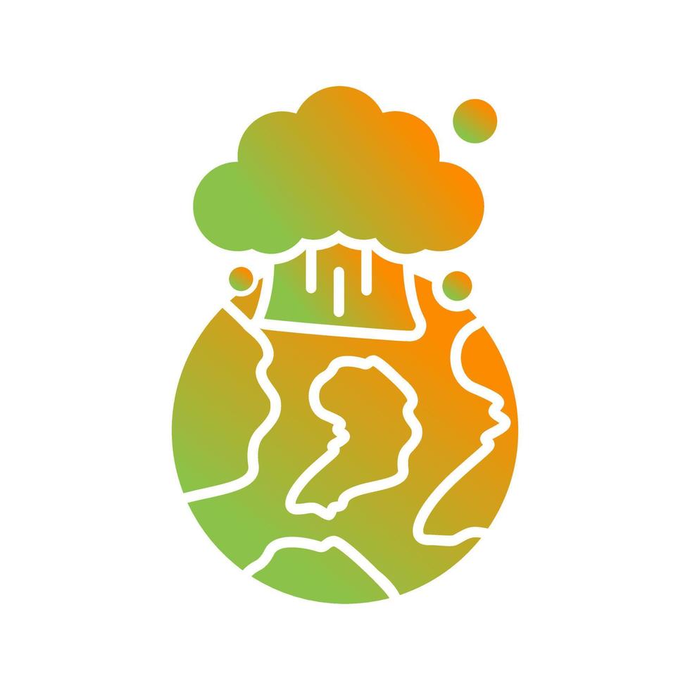 Nuclear Explosion Glyph Gradient Icon vector