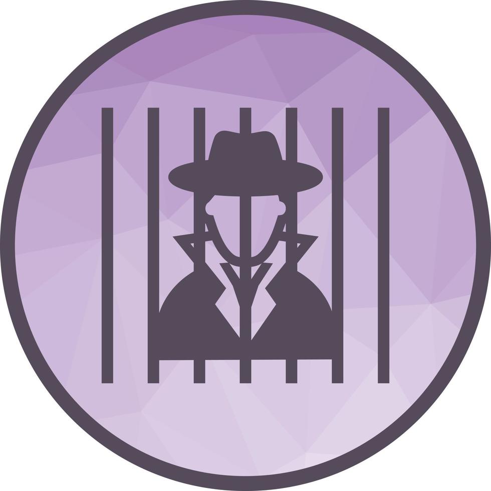 Criminal behind bars Low Poly Background Icon vector
