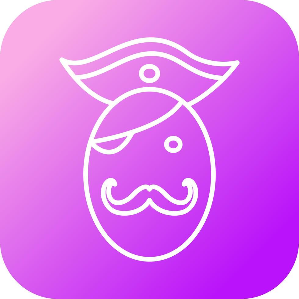 pirata en icono de vector de sombrero