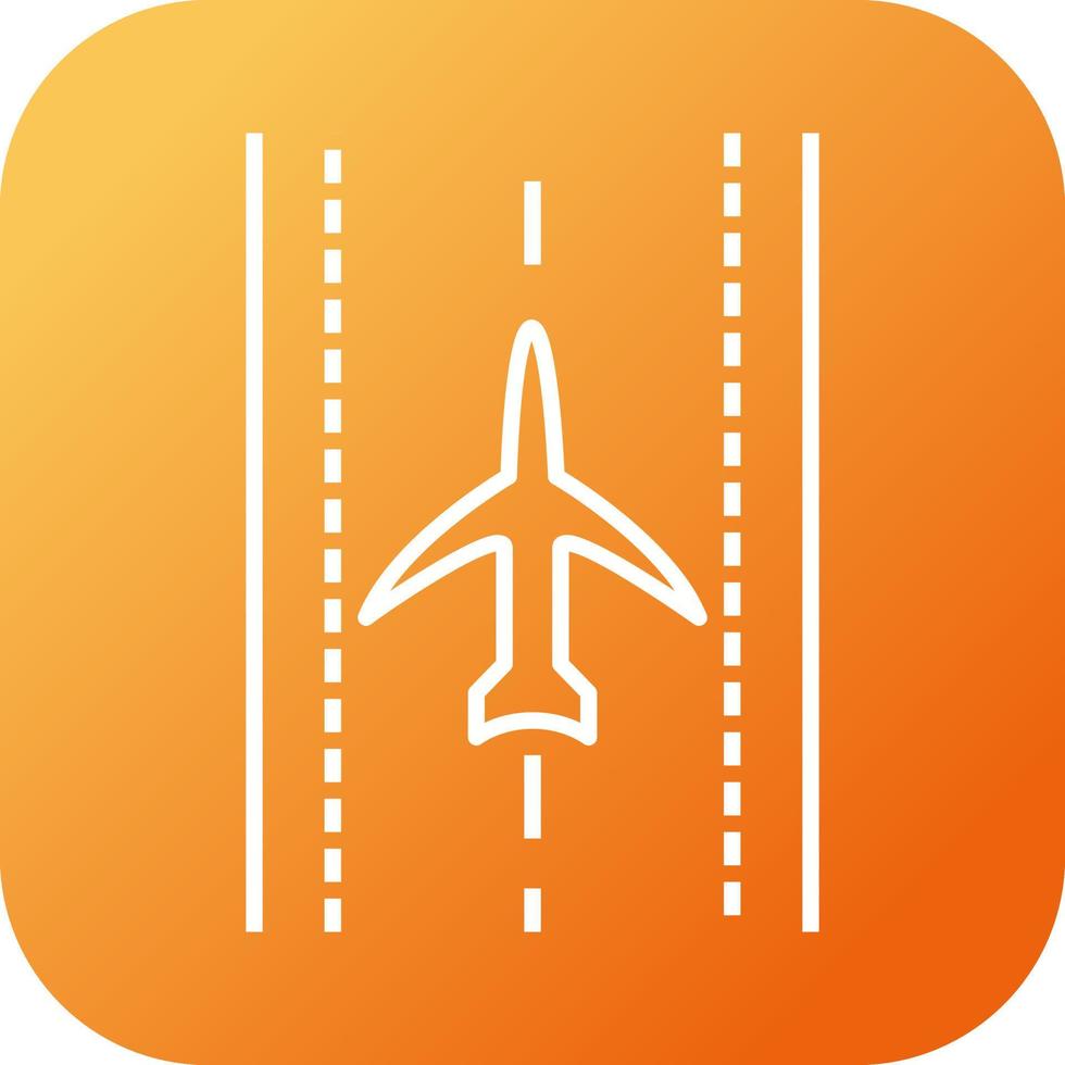 Plane on Runway Vector Icon
