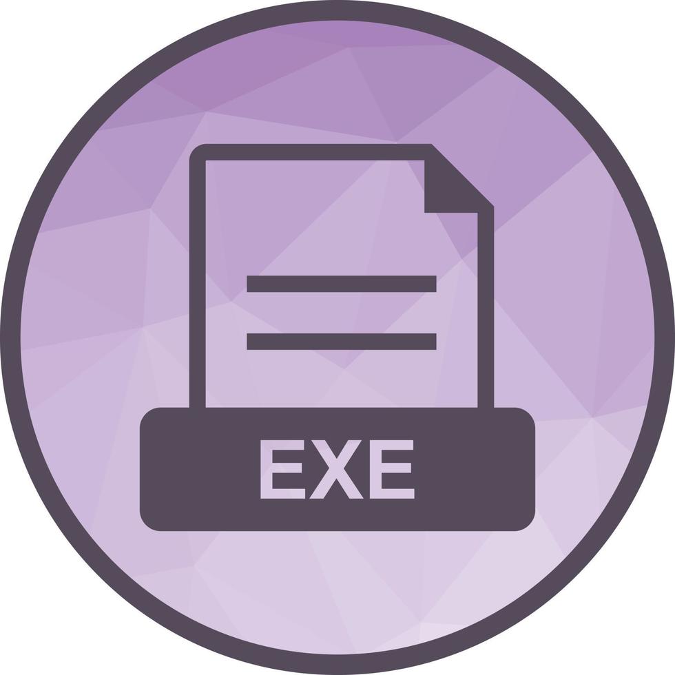 EXE Low Poly Background Icon vector