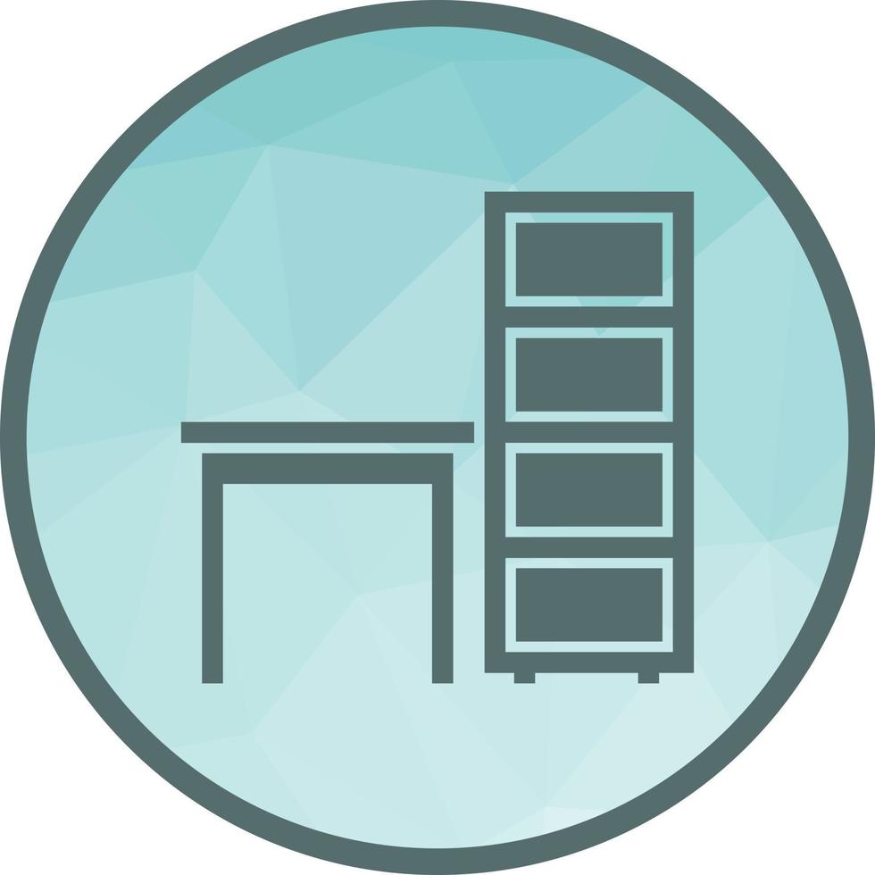 Table with Shelves Low Poly Background Icon vector