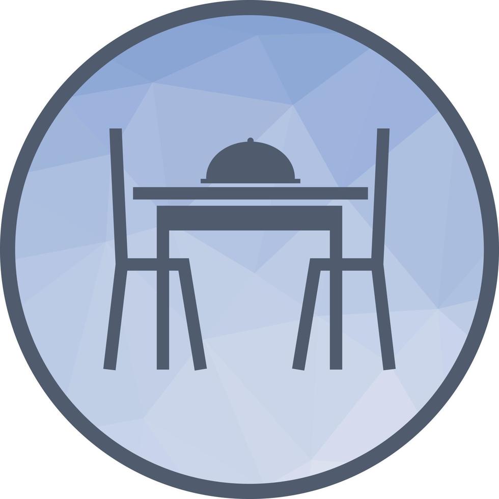 mesa de comedor i icono de fondo de baja poli vector