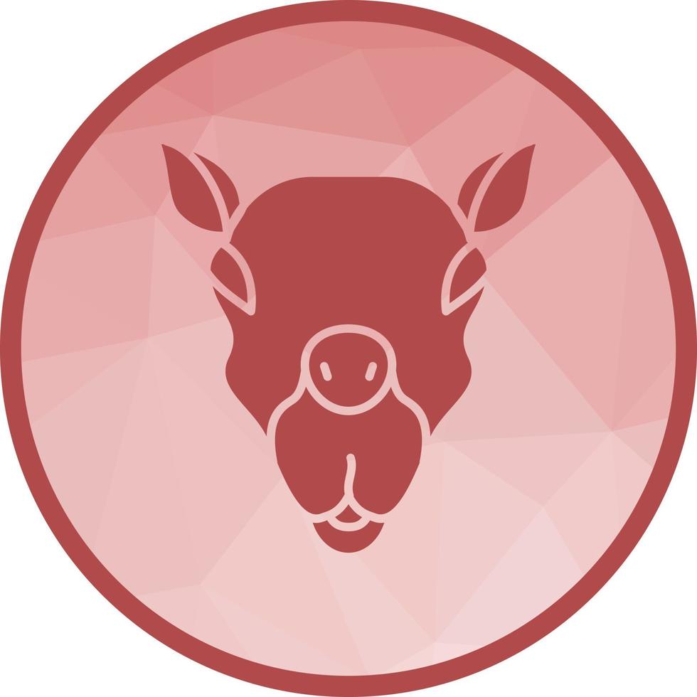 Camel Face Low Poly Background Icon vector