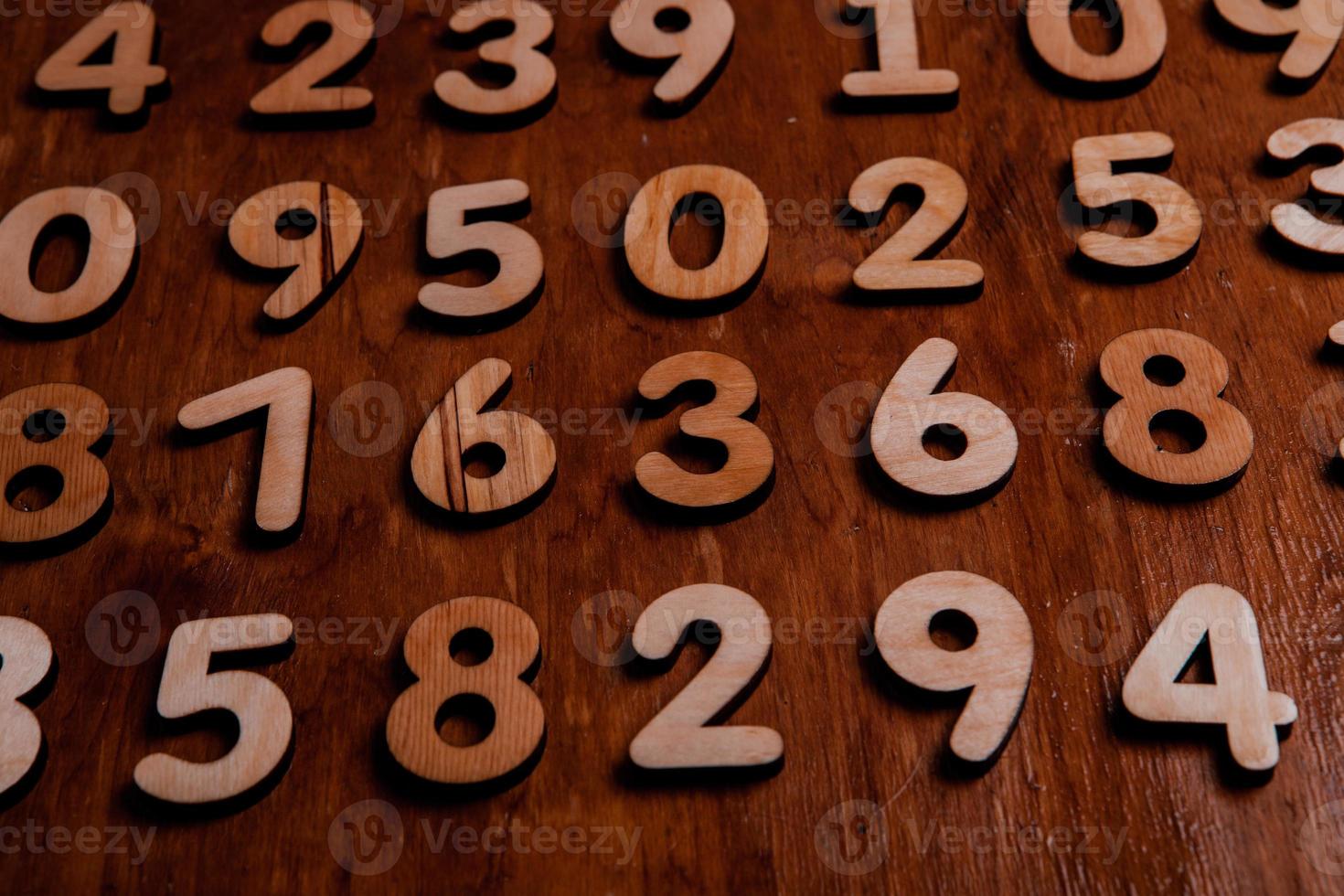 Background of numbers. from zero to nine. Numbers texture. Finance data concept. Mathematic. Seamless pattern with numbers. financial crisis concept. Business success. photo