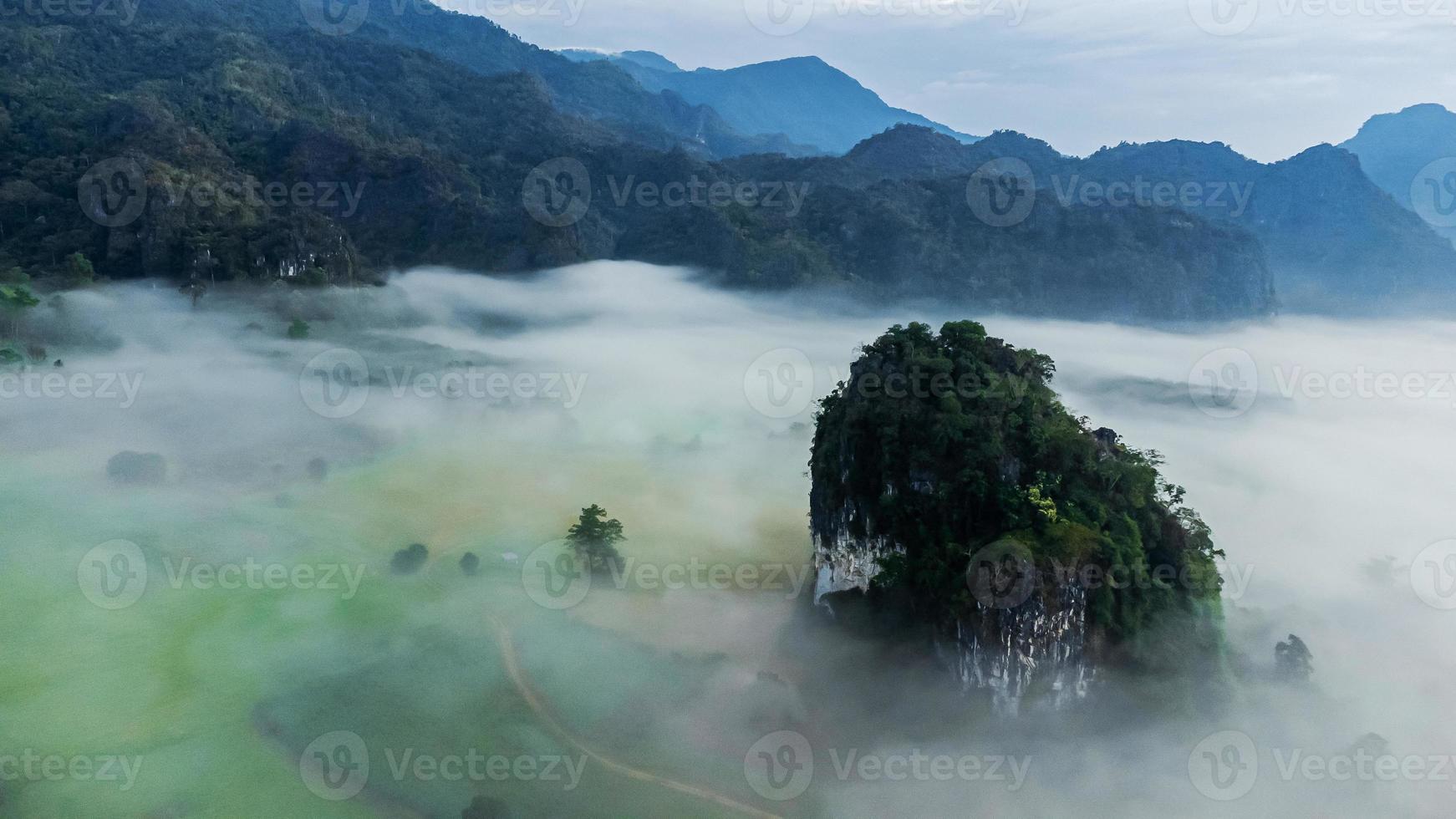 Aerial view of  Phu Lanka National Park Phayao province north of Thailand photo