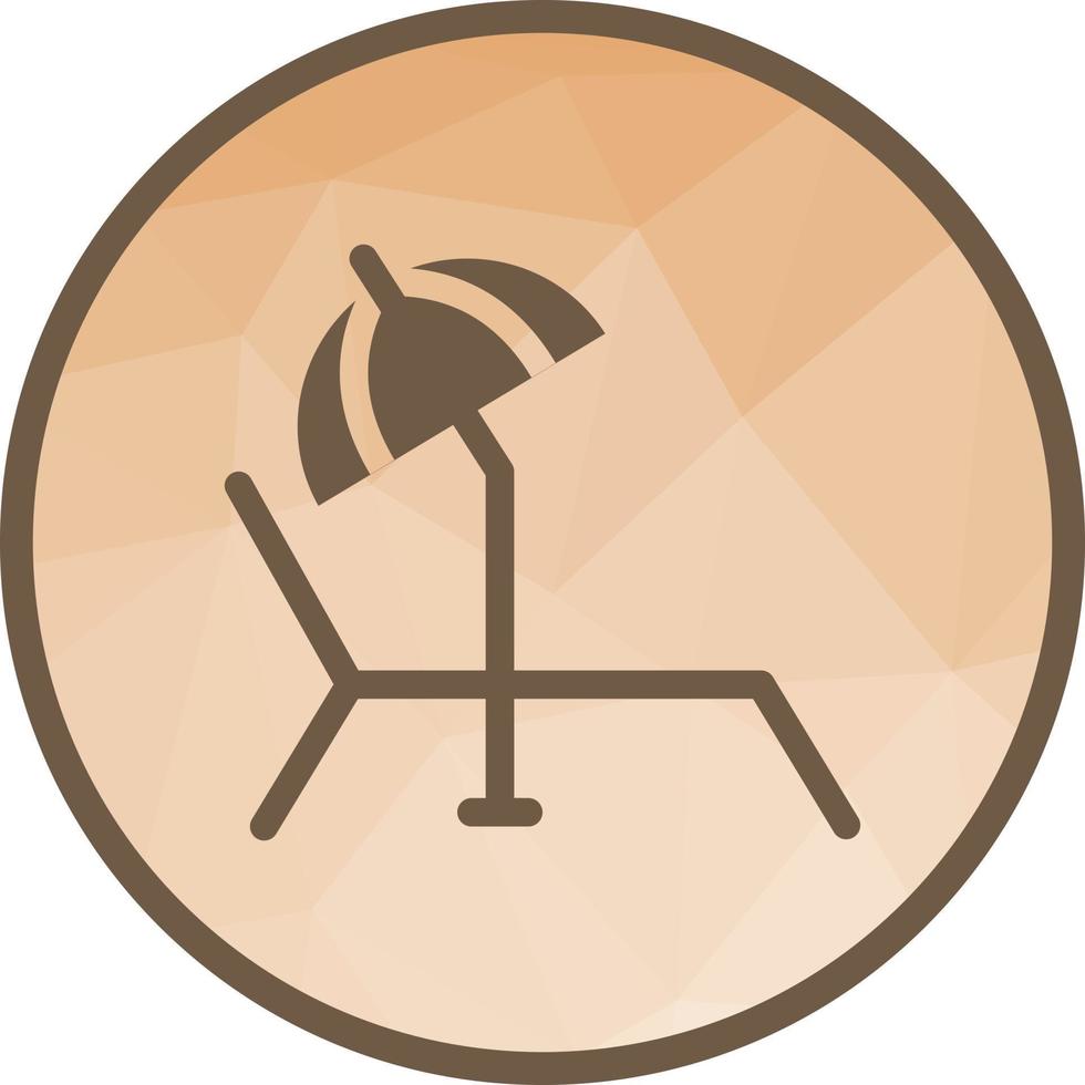 Sunbathing Chair Low Poly Background Icon vector