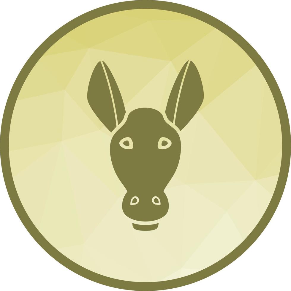 burro, cara, bajo, poli, plano de fondo, icono vector