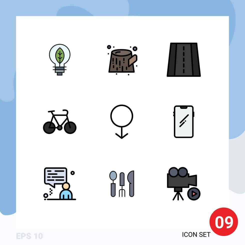9 Creative Icons Modern Signs and Symbols of phone male road gender sport Editable Vector Design Elements