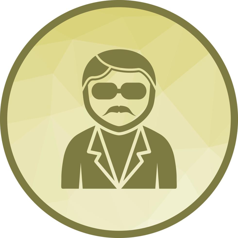 Cool Guy in Sunglasses Low Poly Background Icon vector